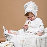 Крестильный комплект "Василиса" для девочки с пеленкой