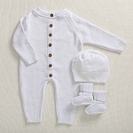 Набор комбинезон с пледом "Капелька" белый