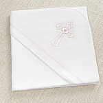 Крестильный комплект "Розовое перышко" с пеленкой