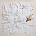 Набор комбинезон с пледом "Капелька" белый