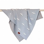 Вязаный детский плед "Машинки"