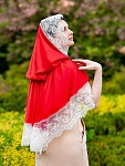 Красный платок с капюшоном "Каролина"