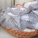 Комплект на выписку мальчика "Самия" серо-белый