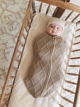 Вязаный пеленальный кокон Оливер капучино