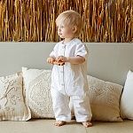 Льняной комбинезон Ветерок белый