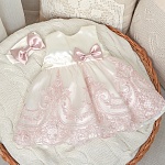 Комплект на выписку девочки "Самия" молочно-пудровый