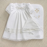 Махровое крестильное полотенце с уголком "Крестик с орнаментом"