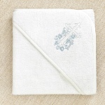 Махровое полотенце для крещения с уголком "Крестик с лозой"