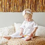 Льняной комбинезон Ветерок белый