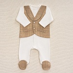 Костюмчик/комплект с уголком Денди карамельная клетка