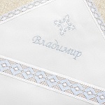 Крестильная пеленка голубые ромбы