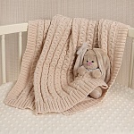 Детский плед "Косички" бежевый