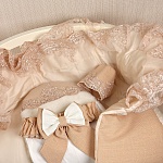 Комплект на выписку мальчика "Люрекс" какао