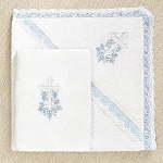 Крестильный набор "Голубая лоза" с полотенцем