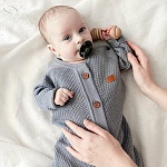 Вязаный текстурный комбинезон Серый