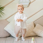 Костюмчик из муслина Дуэт бежево-молочный для девочки