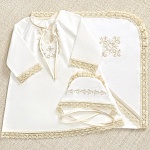 Крестильный комплект "Ульяна" для девочки с пеленкой