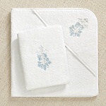 Махровое полотенце для крещения с уголком "Крестик с лозой"