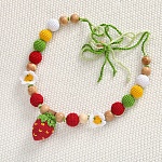 Слингобусы Клубничка, деревянно-вязаная игрушка