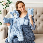 Вязаная шапочка "Мышонок" голубая