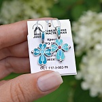 Серебряный крестик КРЭ24 светло бирюзовая эмаль