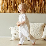 Льняной комбинезон Ветерок белый