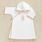 Теплая крестильная рубашка "Розовый Лучик"