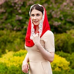 Красный снуд-хомут "Каролина"