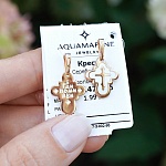 Позолоченный крестик 14786АКВ белая эмаль