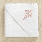 Крестильное полотенце с уголком "Крест с завитками"