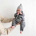 Вязаный текстурный комбинезон Серый