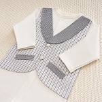 Костюмчик/комплект с уголком Денди серая пастель