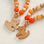 Слингобусы Котенок, деревянно-вязаная игрушка