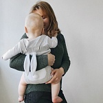Боди и шапочка "Зайка" серый
