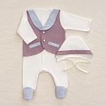 Костюмчик/комплект с уголком Денди клетка и ежевика