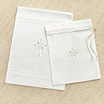 Мешочек для крестильных принадлежностей "Крест с листочками"