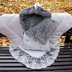 Зимний конверт на выписку "Пуф", серый