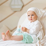 Костюмчик из муслина Дуэт мятно-молочный для девочки