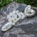 Серебряная погремушка "Сердечко"