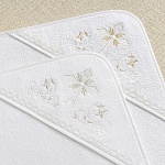 Махровое крестильное полотенце с уголком "Крестик с орнаментом"