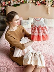 Костюмчик с платьем "Мерлетто" розовый коралл