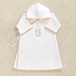 Теплая крестильная рубашка "Розовый Лучик"