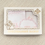 Крестильный комплект "Розовая лоза" для девочки с крыжмой