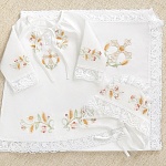 Крестильный комплект "Василиса" для девочки с пеленкой