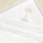 Кружевная пеленка для крещения "Лучезарный крест"