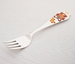 Серебряная ложка и вилка "Мишка"