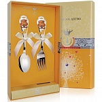 Серебряная ложка и вилка "Мишка"