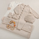 Набор комбинезон с пледом "Капелька" бежевый