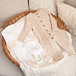 Вязаный комбинезон "Косички" бежевый