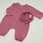 Комбинезон Облачко ягодный из муслина